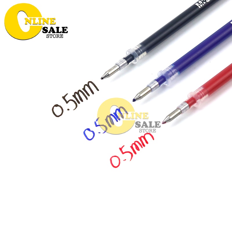 1-5 Ruột ngòi bút bi loại to gel nước màu đen/ xanh dương ngòi 0.5mm thay thế tiện dụng dành cho học sinh văn phòng