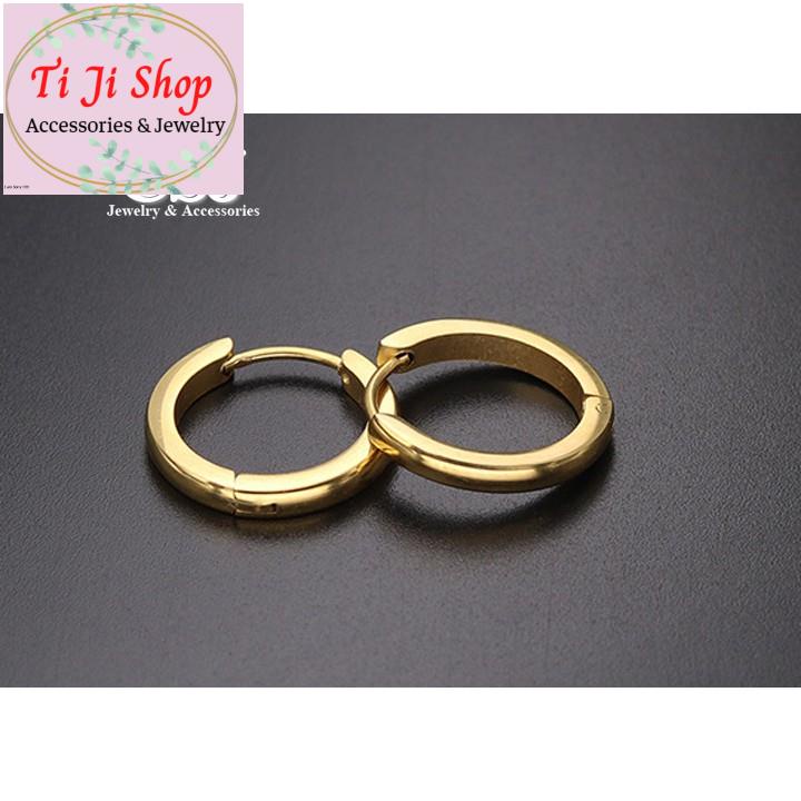 BÔNG TAI INOX KHOEN TRÒN MÀU VÀNG CAO CẤP -     đụng