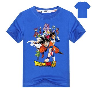 HOT- Dragon Ball Z Group Fighting Stance áo thun Kids Boys Son Goku Anime T-shirt 7 màu - hàng độc quyền