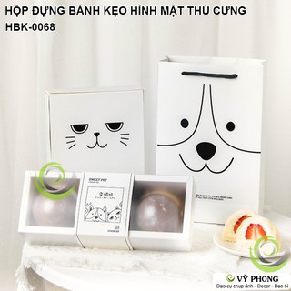HỘP GIẤY ĐỰNG BÁNH KẸO HÌNH MẶT THÚ CƯNG TRANG TRÍ ĐỰNG QUÀ TẶNG PHONG CÁCH SIMPLE ART INS HBK-0068