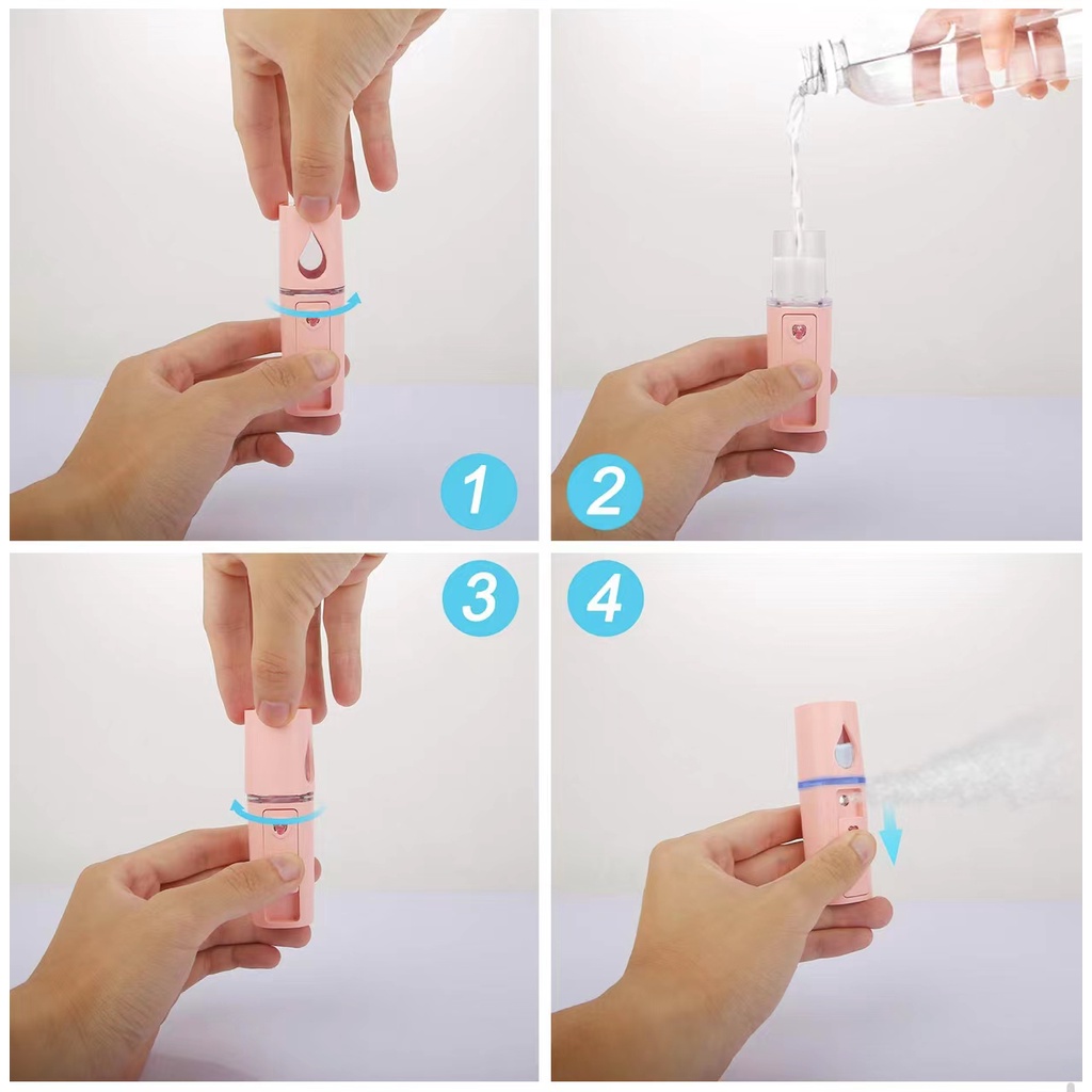 Máy Phun Sương Nano Dưỡng Ẩm Da Mặt Cổng Sạc USB Tiện Dụng