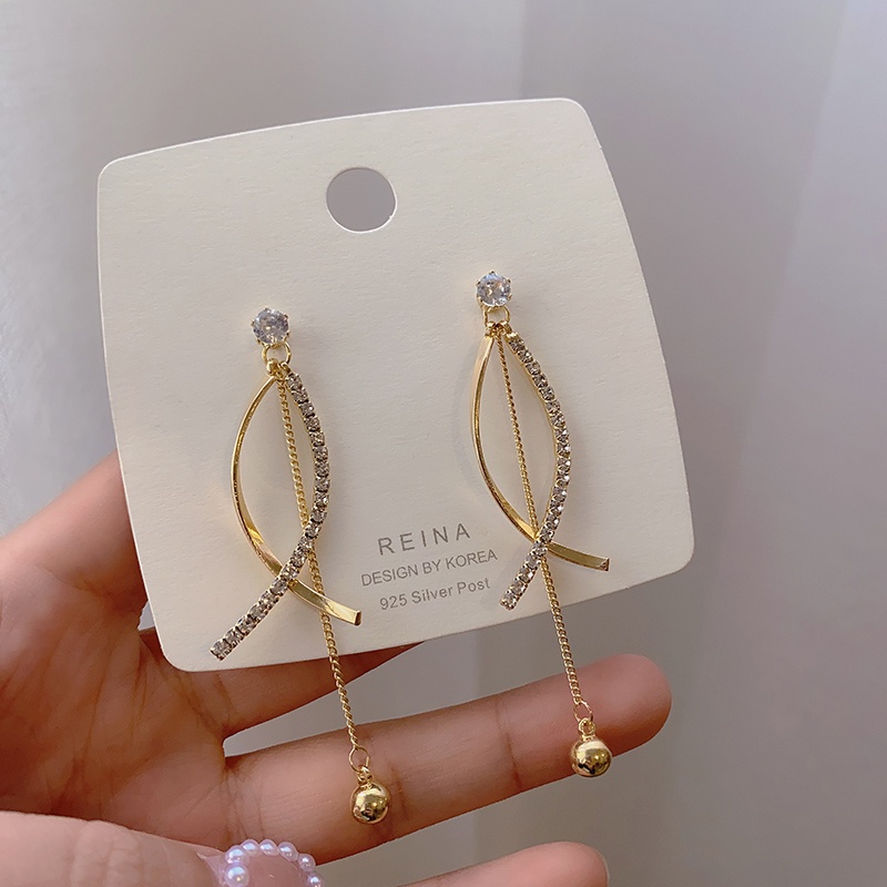 Bông Tai Mạ Bạc 925 Dáng Dài Dễ Phối Đồ Thời Trang Cho Nữ