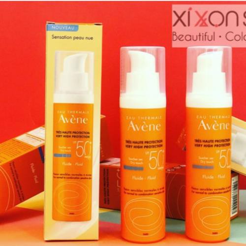 Kem chống nắng Eau Thermale Avene Dry Touch Fluide SPF50+ 50ml dạng vòi