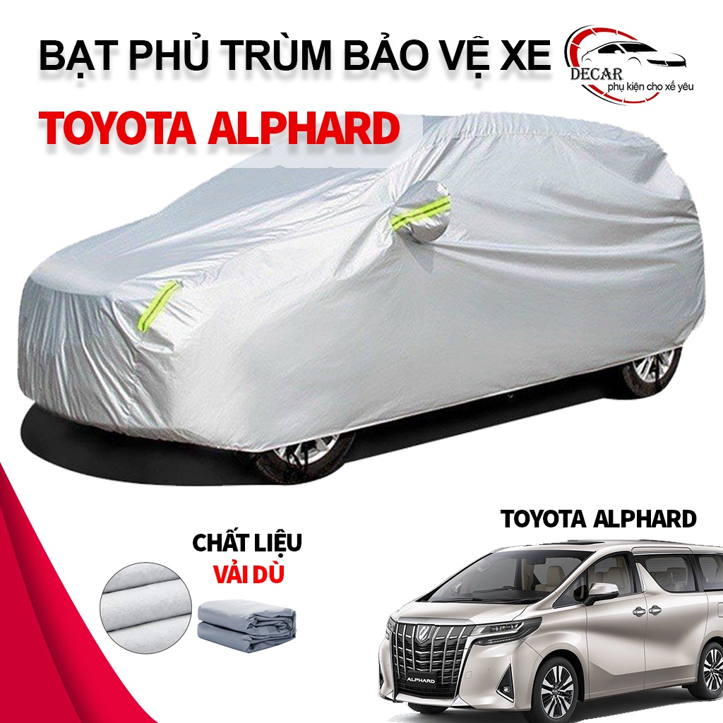 Bạt vải dù oxford bảo vệ xe ô tô, áo trùm oto chống nắng nóng, mưa cho xe Toyota Alphard