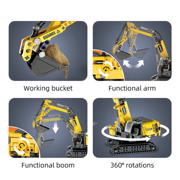 Đồ chơi lắp ráp technic mô hình Máy Xúc Excavator - Cada C65003W