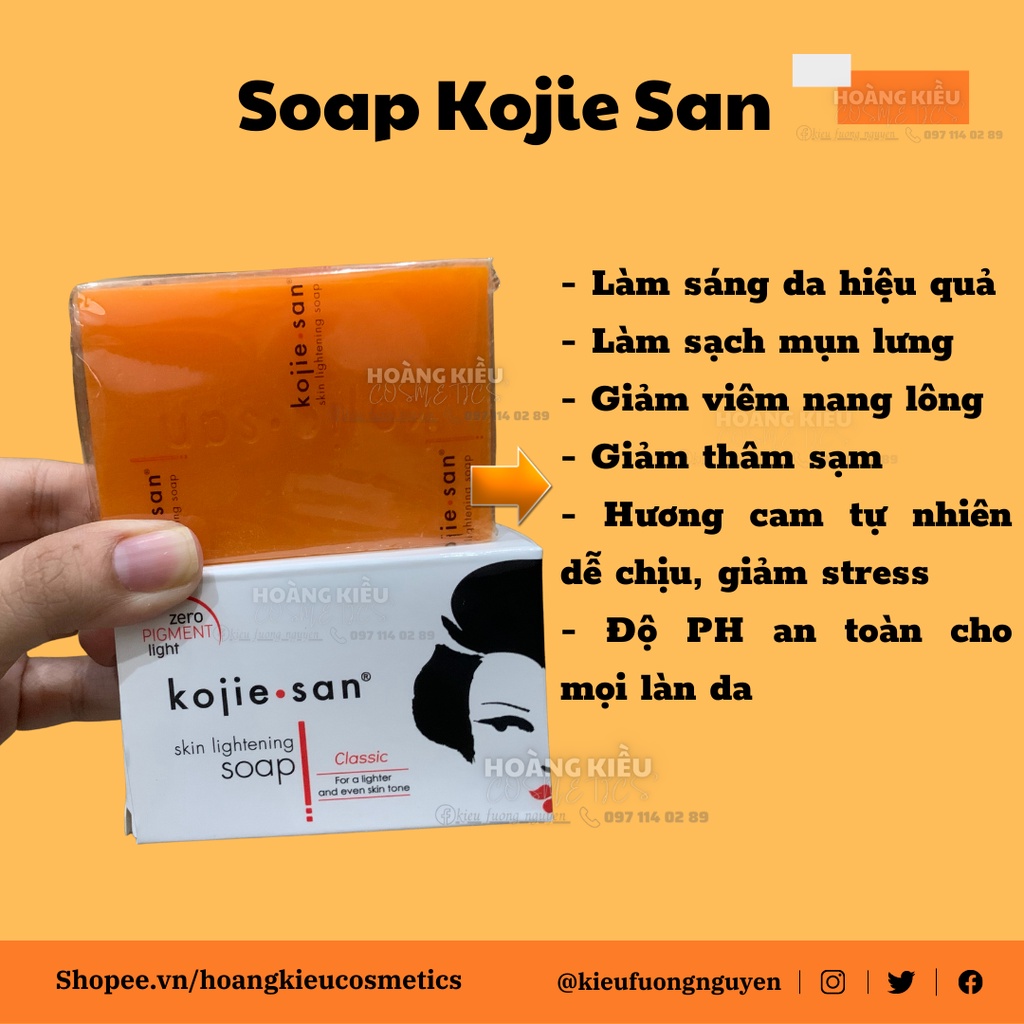 Xà Bông Tắm Trắng Soap Kojie San Đánh Bay Mụn Lưng [CHÍNH HÃNG] Soap Xà Phòng KojieSan Trắng Da, Mờ Thâm, Sạch Mụn Lưng