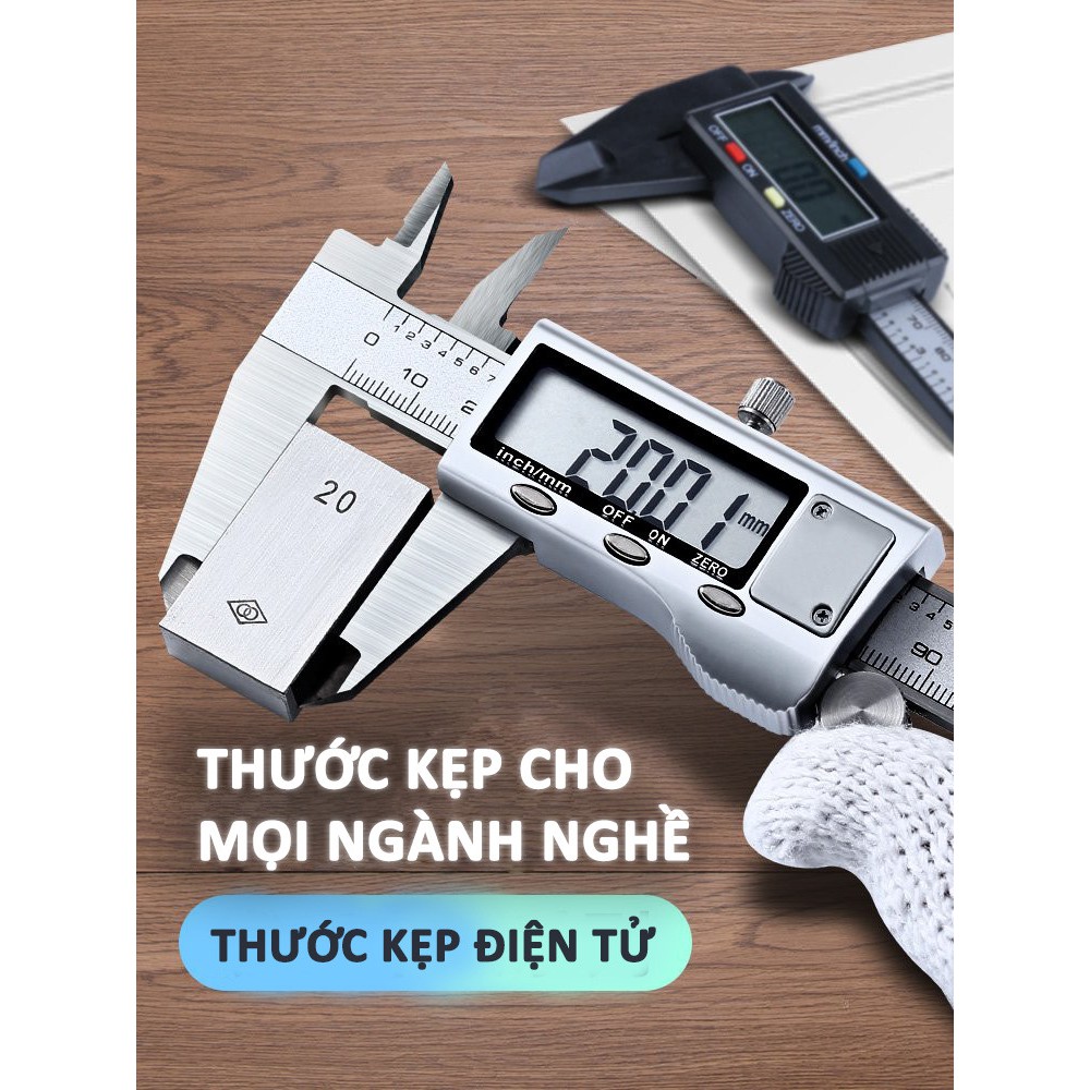 Thước kẹp điện tử 200mm và 300mm Syntek thước cặp điện tử thép hợp kim không rỉ