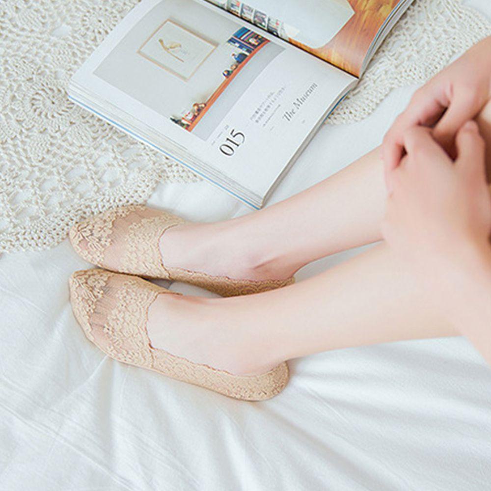 Tất Tàng Hình Chống Trượt Mỏng Họa Tiết Hoa Xinh Xắn WMES15H Cho Nữ