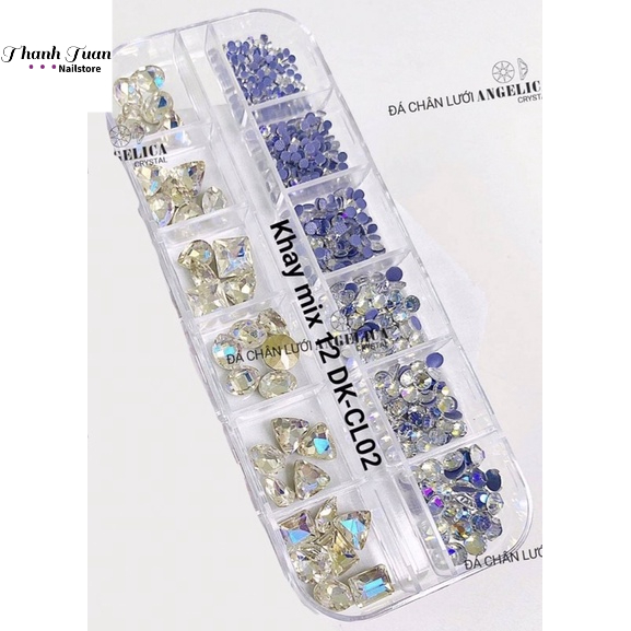 Khay 520v Đá khối mix Đá chân lưới Angelica chính hãng- Phụ kiện đồ nail HSM