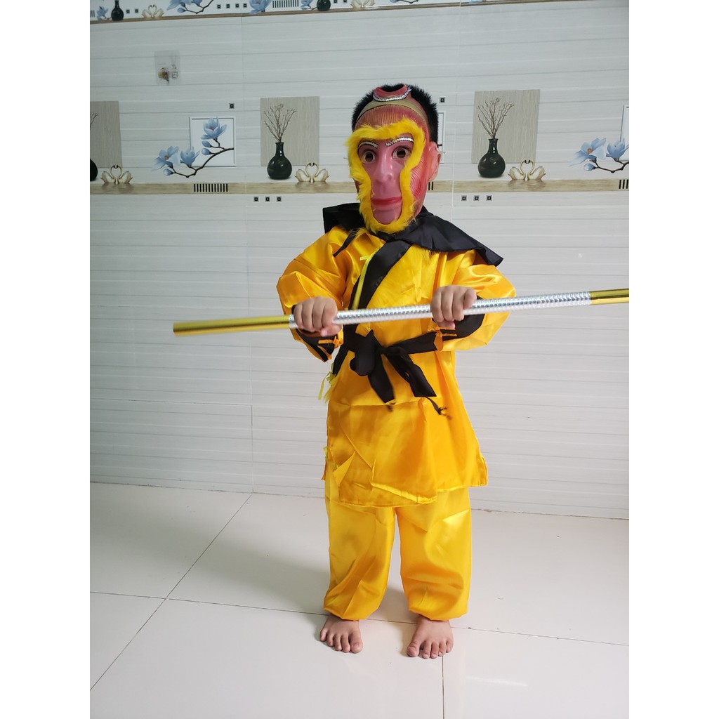 Set đồ tề thiên giá rẻ, bộ khỉ cho bé ,mặt nạ khỉ chưa kèm gậy