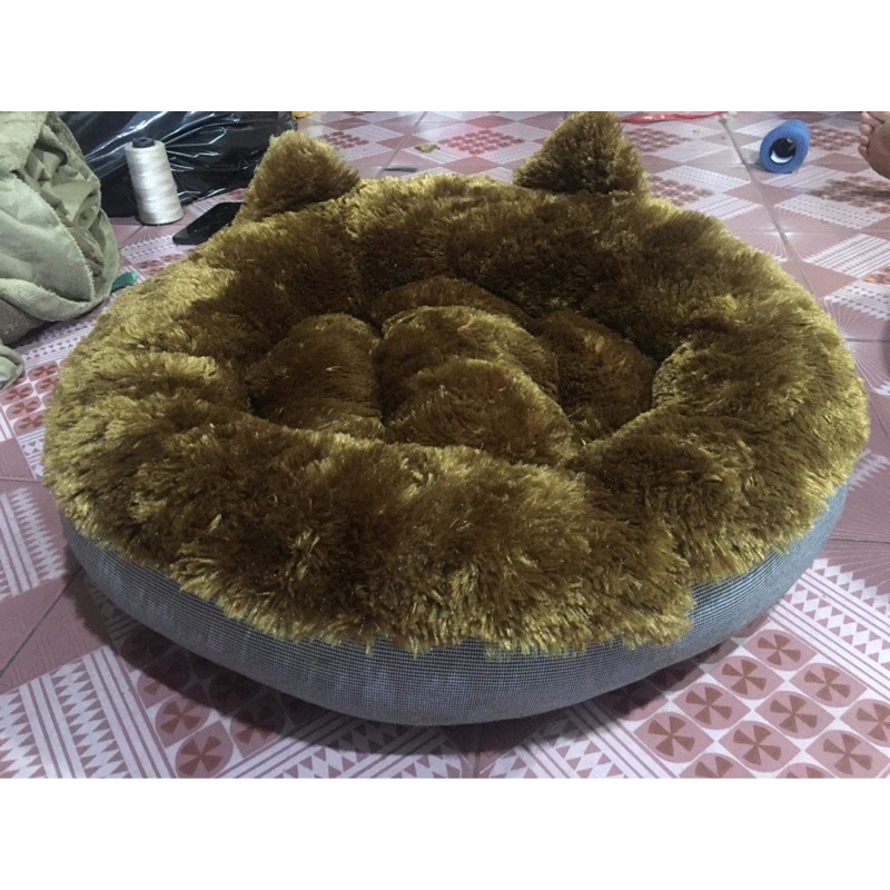 Ổ Nệm CAO CẤP tròn Tặng Kèm Gối và Chăn mền Cùng Bộ cho Thú Cưng