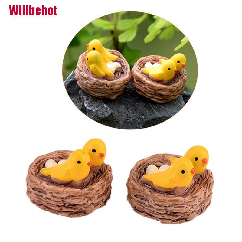 Mô Hình Tổ Chim mini Bằng Nhựa Dùng Trang Trí Tiểu Cảnh