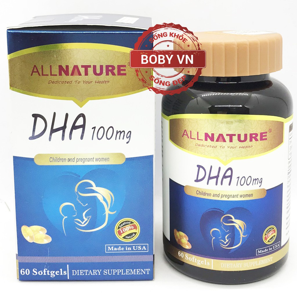 DHA 100mg - Bổ sung DHA cho trẻ em, người lớn, phụ nữ dự định mang bầu, có thai và cho con bú; tốt cho mắt