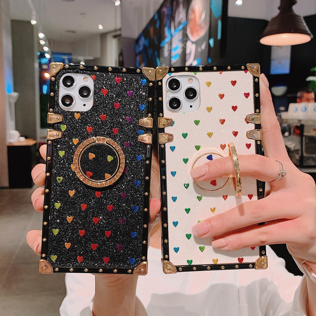 Ốp Điện Thoại Viền Vuông Kim Tuyến Hình Trái Tim Cho Iphone 6 6s 6plus 6splus 7 8 7plus 8plus X Xs Xr Xsmax 11 11pro 11pro Max | BigBuy360 - bigbuy360.vn