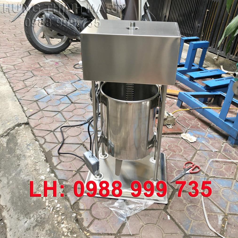 Máy đùn xúc xích chạy điện tự động 15L inox