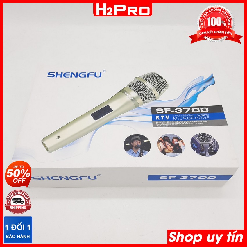 Micro có dây cao cấp SHENGFU SF-3700 H2Pro Chính hãng, hát nhẹ, giảm hú, tiếng sáng, micro karaoke cao cấp dây dài 5m