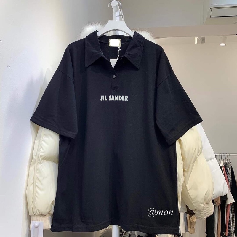 [ Rẻ vô địch ] Áo thun có cổ , áo polo tay lỡ dáng rộng unisex - Jil Sander