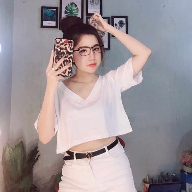 ÁO THUN GIẤY CROTOP CỔ TIM