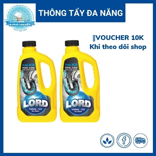 [FREESHIP] Combo 2 Chai Thông Tẩy Đa Năng Lord 1kg-Đánh bay vết bẩn cứng đầu lâu ngày