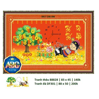 Tranh thêu chữ thập thần tài 88828 (83 x 45 cm)
