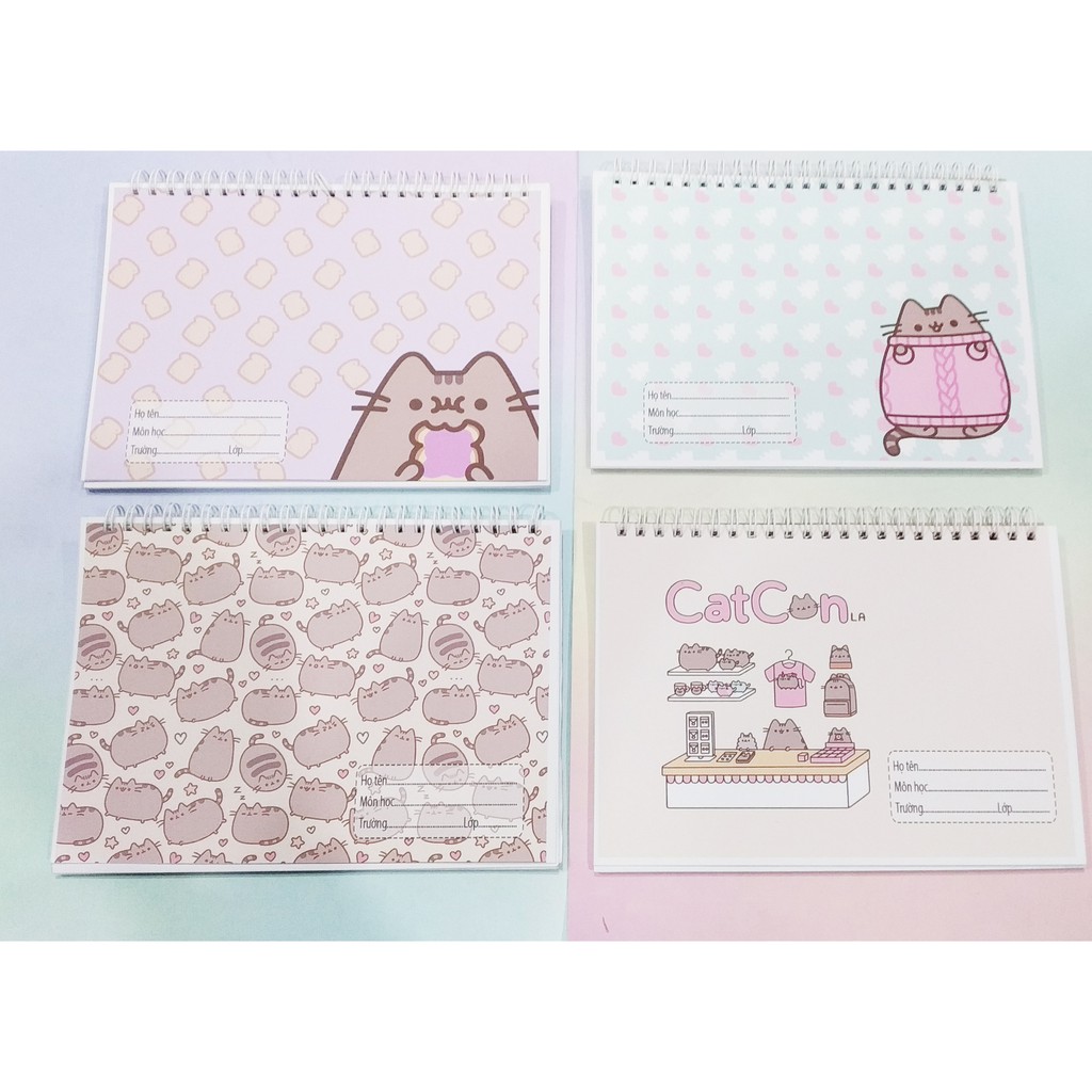 Vở vẽ pusheen lò xo A5 VV5I27 20 tờ thần tượng kpop hoạt hình cute dễ thương