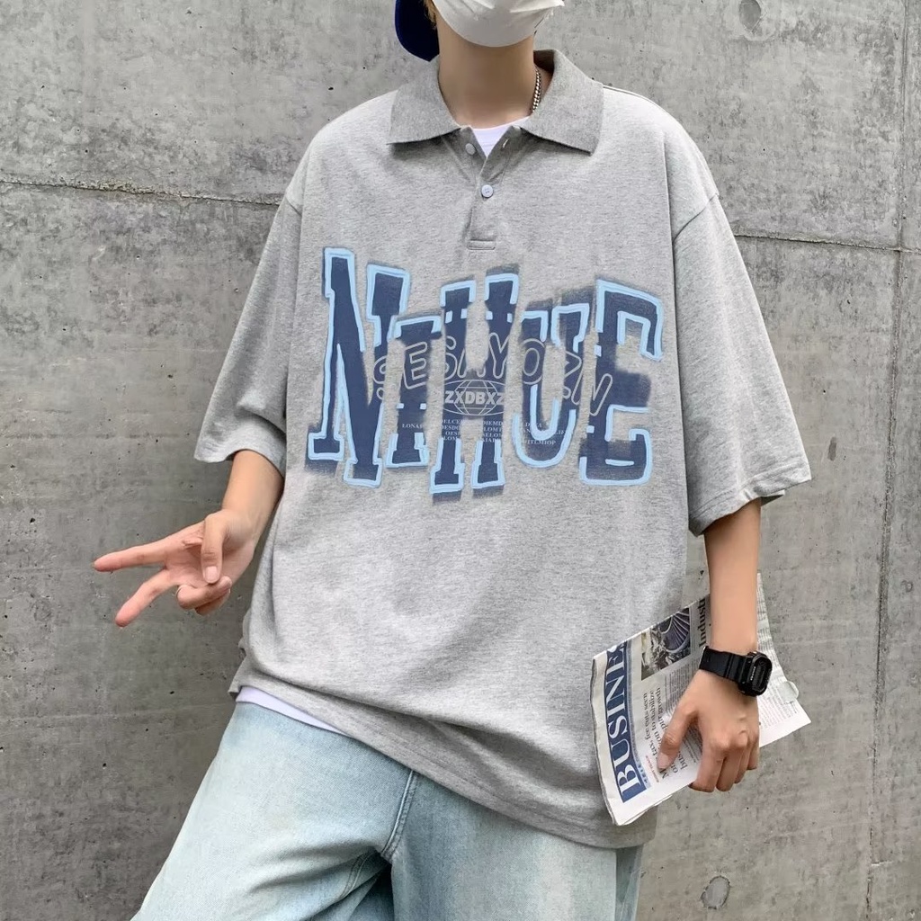Áo Thun POLO Ngắn Tay Form Rộng Phong Cách Hàn Quốc Dành Cho Nam