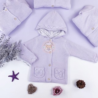 Áo khoác len màu tím có mũ tu clothing