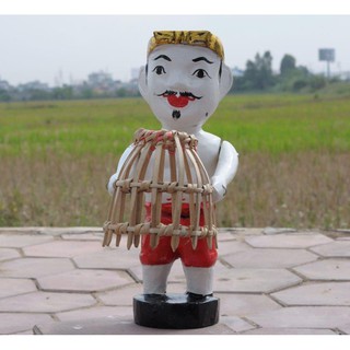Rối nước dân gian tinh hoa Việt bác nông dân đi nơm cá, lờ cá hàng đẹp cao 30cm