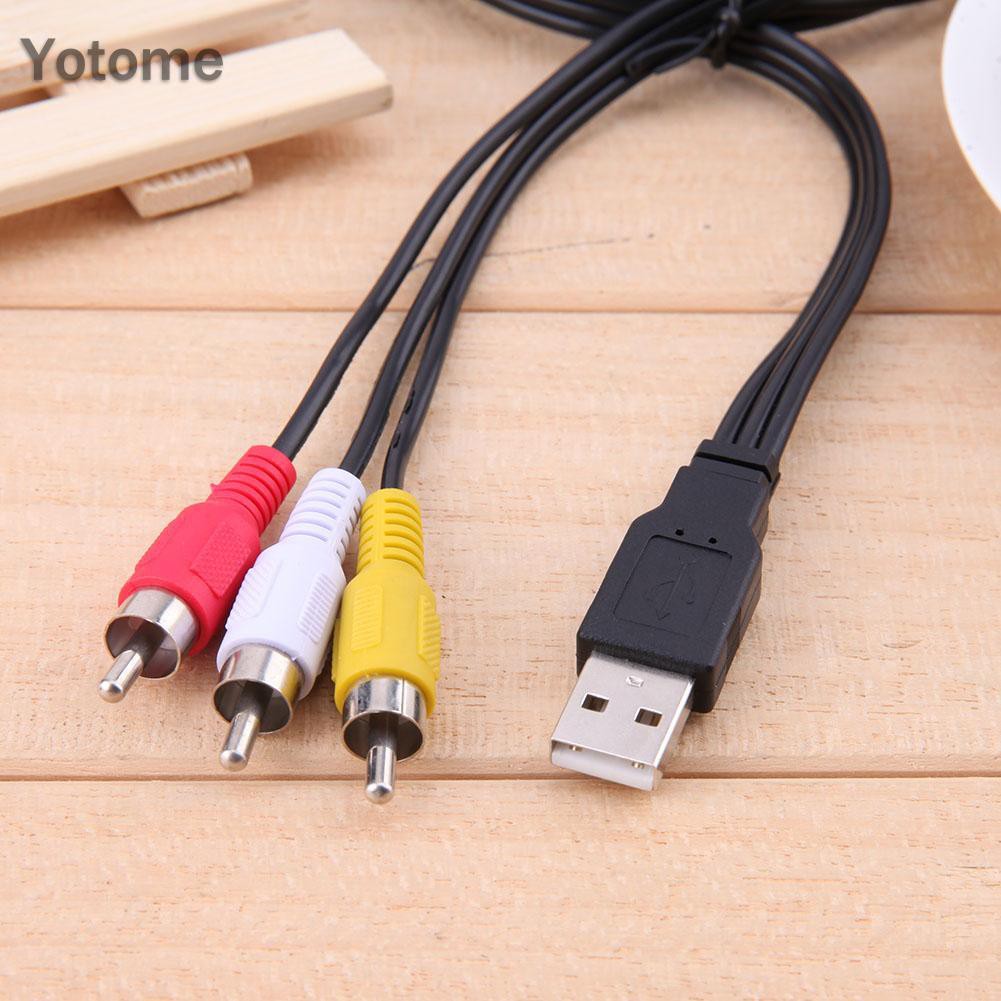 Dây Cáp Chuyển Đổi Âm Thanh 1.5m 5ft Usb Male A Sang 3 Rca Av A / V Tv