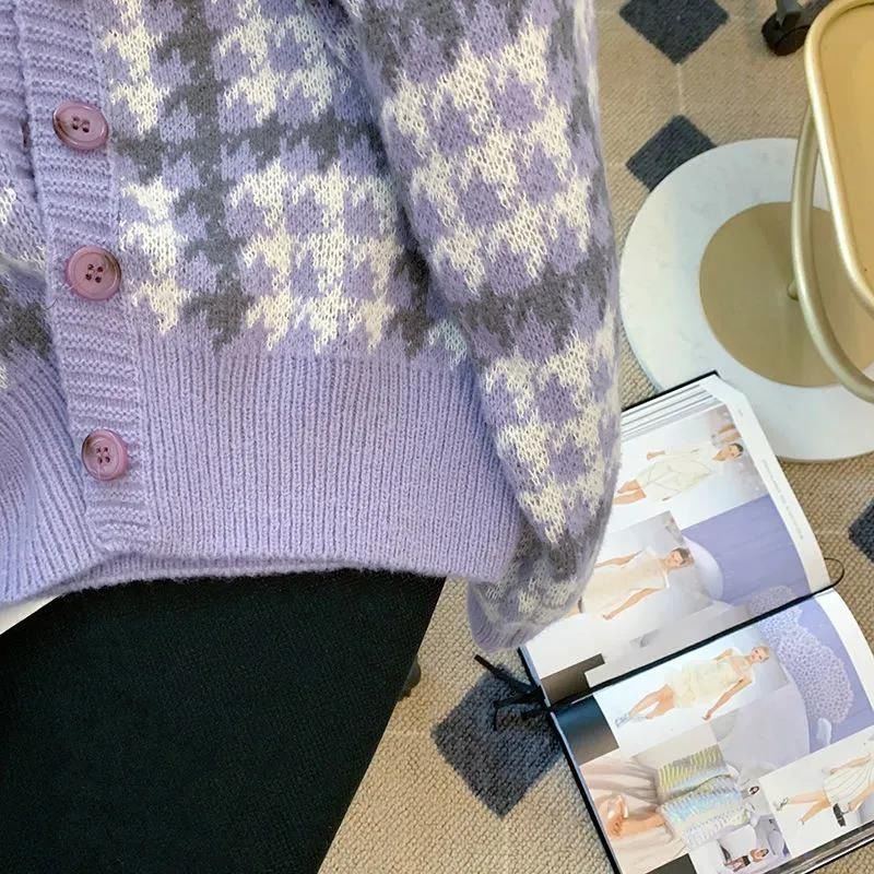 Áo Khoác Cardigan Dáng Rộng Thời Trang Mùa Thu Đông Theo Phong Cách Retro Dành Cho Nữ