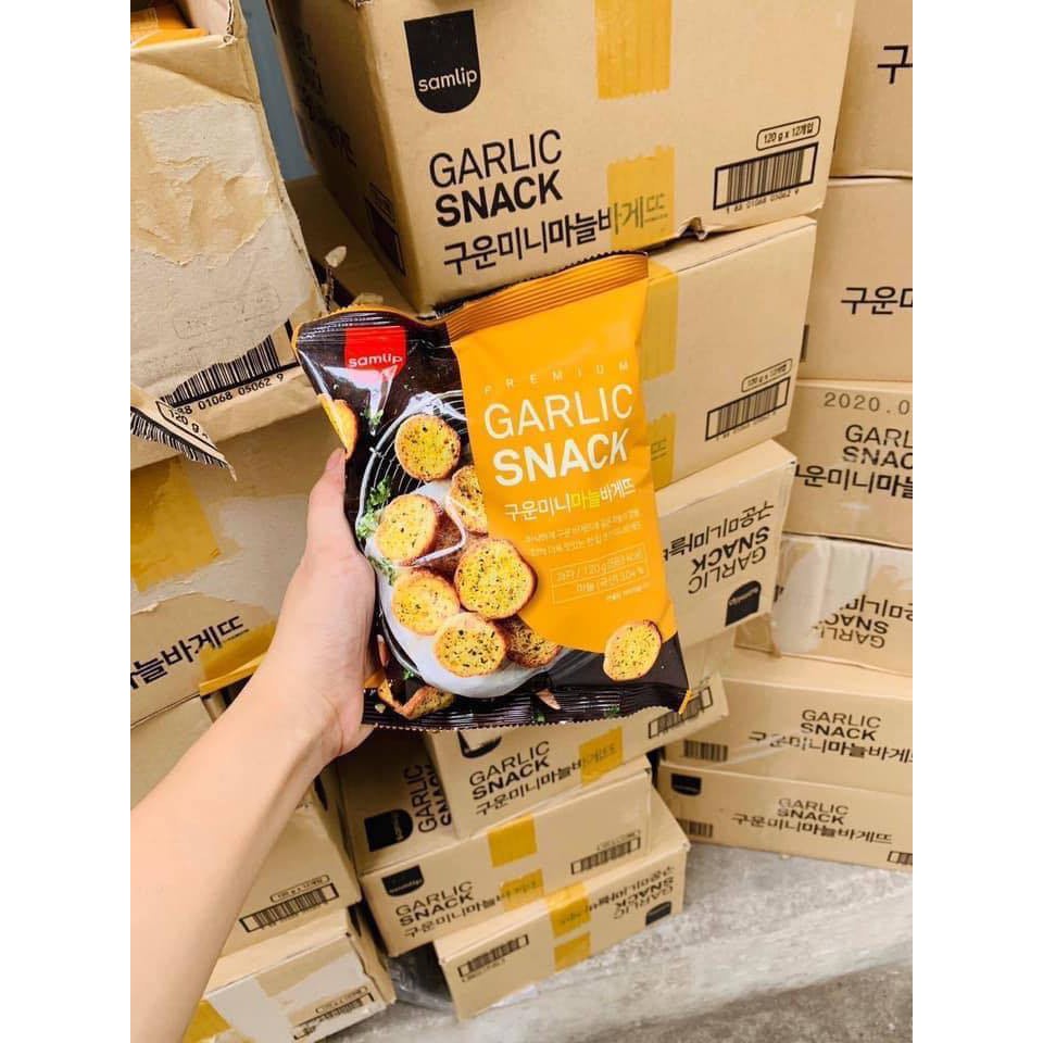 [ ĐỪNG BỎ LỠ ] Combo 2 bịch x 120gr Bánh mì bơ tỏi Garlic Snack Hàn Quốc gói (Date: mới 12 tháng)