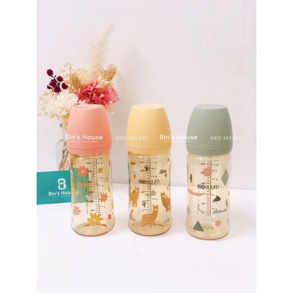 Bình sữa Moyuum hoạ tiết hoa cúc_ Daisy Edition_170ml/270ml núm chọn size free