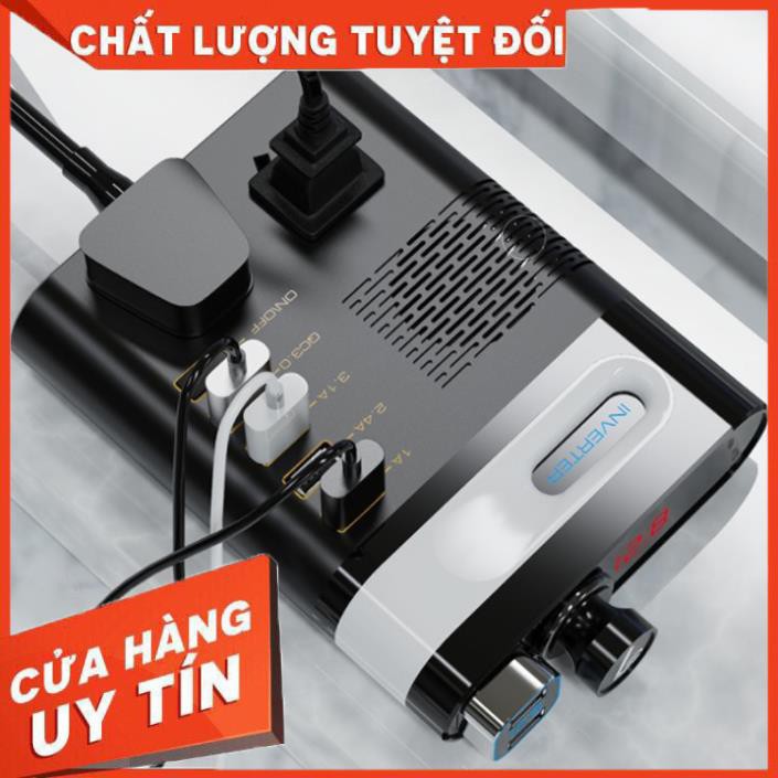 Bộ chuyển nguồn điện Adapter ô tô 12V/24V - 220V Bộ kích điện Adaptor cho xe hơi Biến áp nguồn xe ôtô đầu tẩu