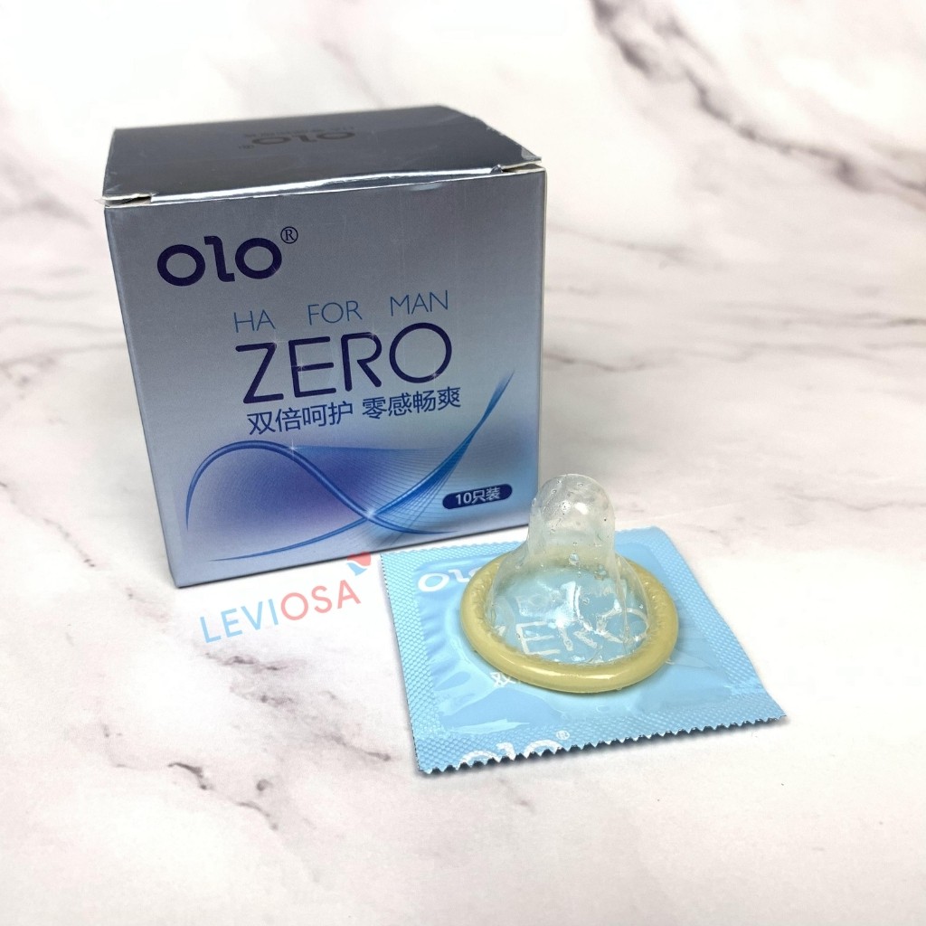 Bao cao su OLO siêu mỏng 001 ZERO HA FOR MAN nhiều gel bôi trơn Hộp 10 BCS Size 52mm