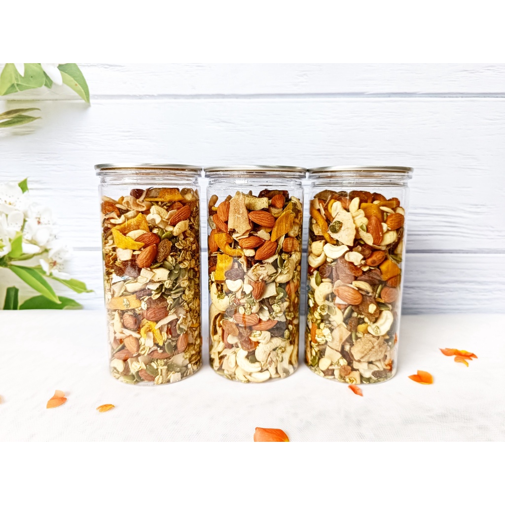 Granola Ngũ Cốc Ăn Kiêng Không Đường Hộp 500g _Vị Trà Xanh
