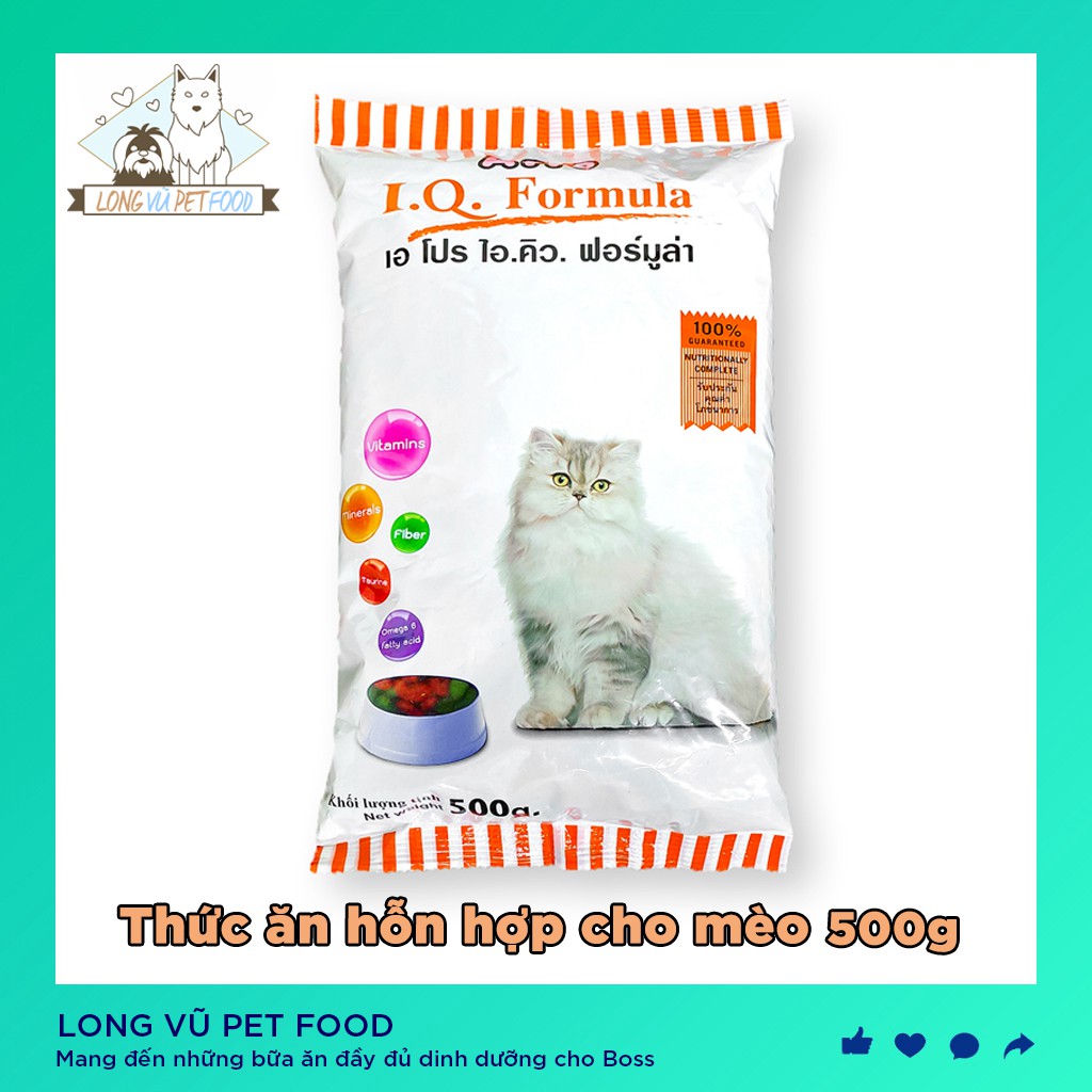 Thức ăn cho mèo mọi lứa tuổi  Apro IQ Formula 500g hạt cho mèo - Long Vũ Pet Food
