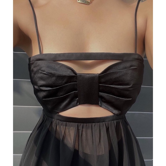 SÉT ÁO 2S NGỰC NHÚN NƠ XOÈ VOAN + SHORT