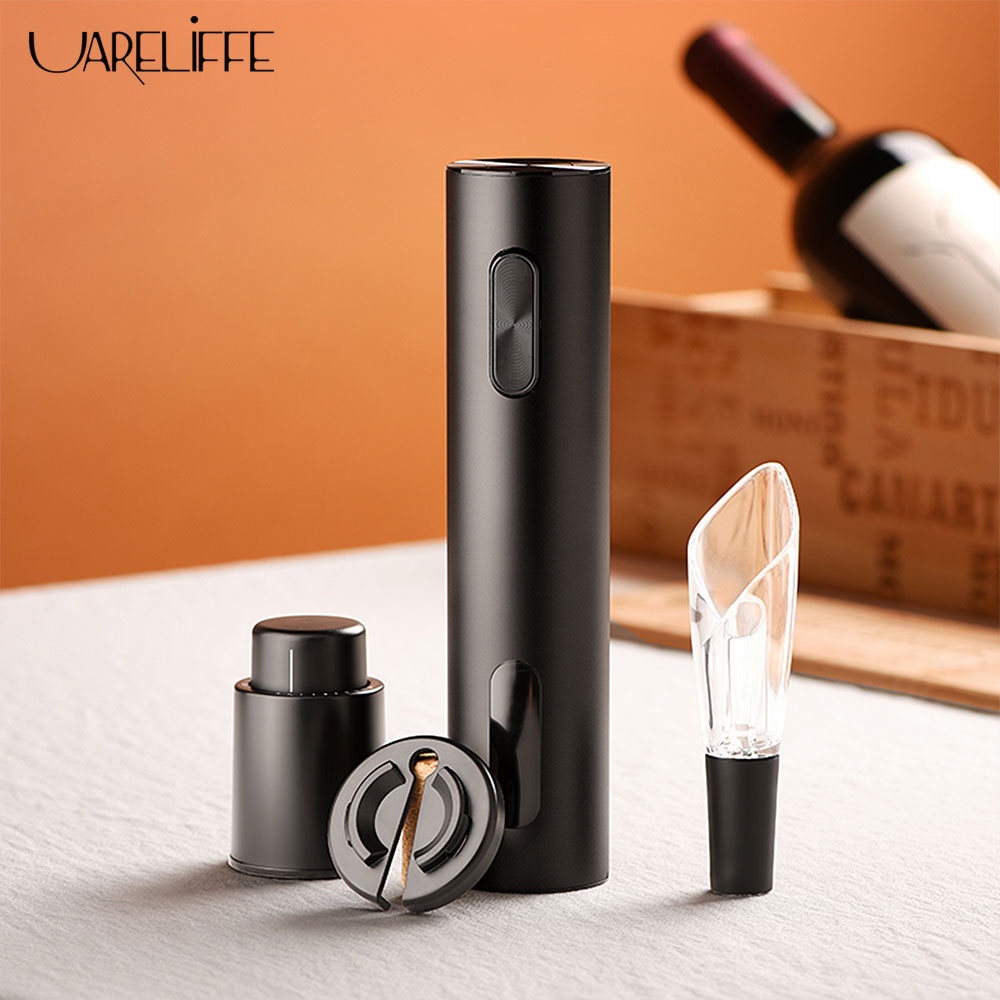 Uareliffe 4 In 1 Electric Wine Bottle Opener Kit Wine Corkscrew Set