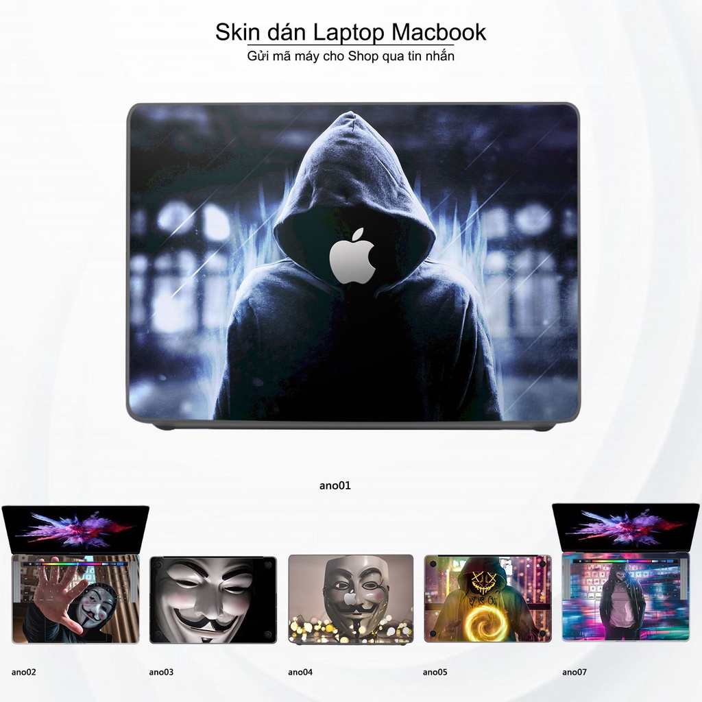 Skin dán Macbook mẫu Anonymous (đã cắt sẵn, inbox mã máy cho shop)