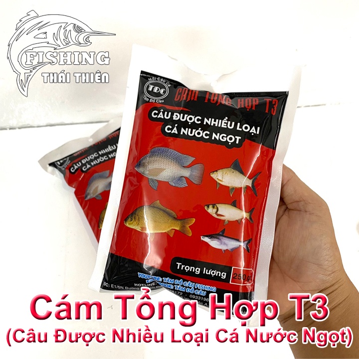 Mồi Câu Cá Tổng Hợp T3 Gói 250g Câu Được Các Loại Cá Nước Ngọt Chép, Rô Phi, Tra, Trê, Chim
