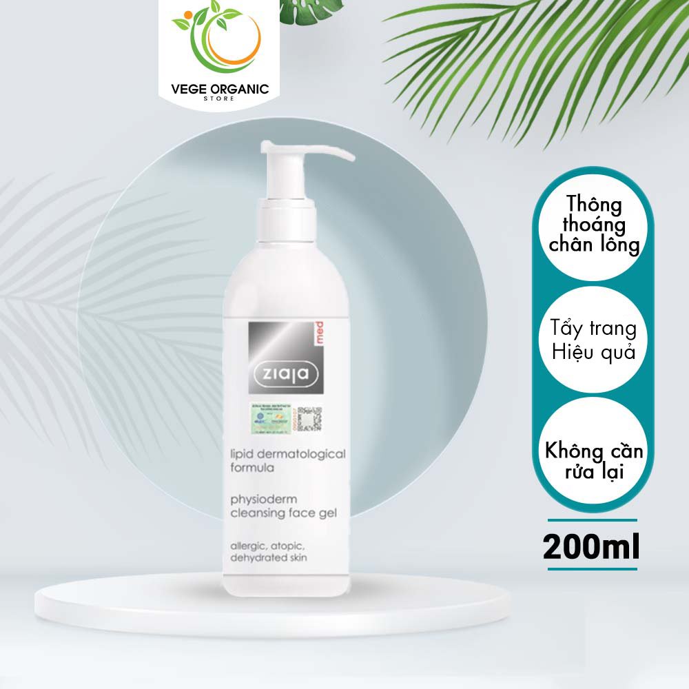 Gel lau rửa da sinh lý Ziaja Med làm sạch và làm thông thoáng lỗ chân lông trên bề mặt da - CN065