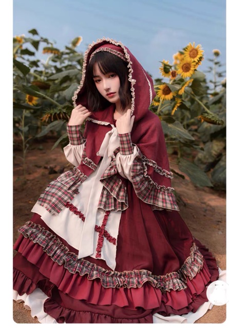 YAS0371-Váy Lolita thiết kế cô gái quàng khăn đỏ WithPuji