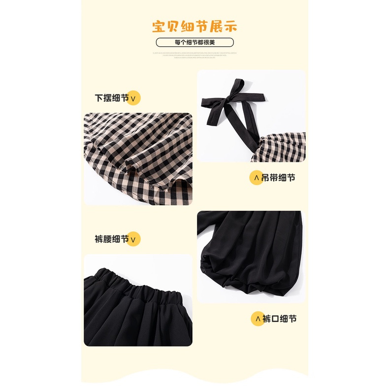 [Babycat] Hàng Có Sẵn Bộ Đồ Hai Dây Phong Cách Nhật Bản Hàn Quốc Thời Trang Mùa Hè 2022 Mới Phong Cách Phương Tây Cho Bé Gái