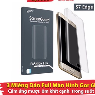 Bộ 3 miếng dán Gor Galaxy S7 Edge Full mang hình dẻo ( Chính hãng )