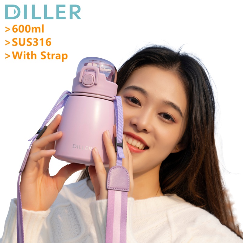 Bình nước giữ nhiệt Diller SUS316 MUH8997 bằng thép không gỉ 600ml