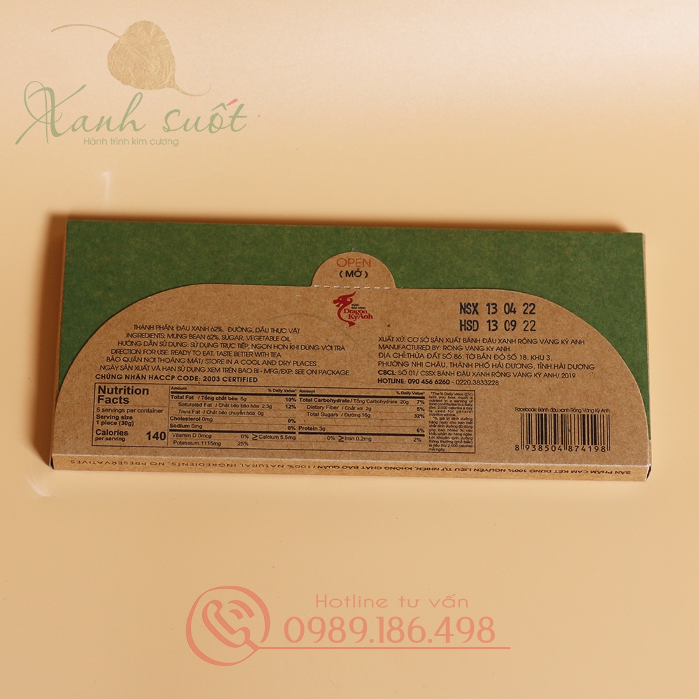Bánh Đậu Xanh Hải Dương- Làm Quà- Truyền Thống, Ngọt Vừa, Thơm Ngon - Mung Beans Cake