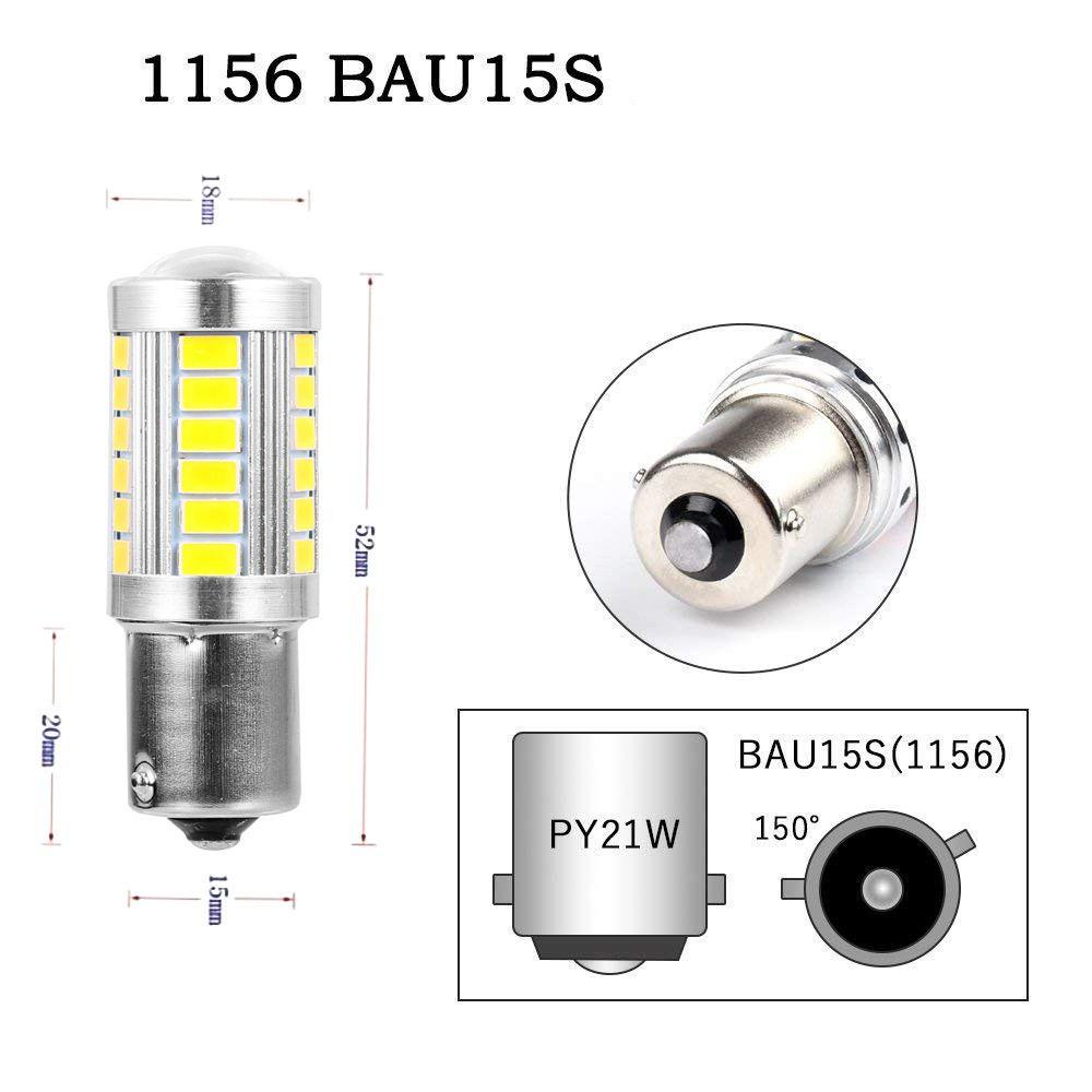 Bộ 2 Đèn Đuôi Xe 33SMD 1156 BAU15S PY21W Chất Lượng Cao