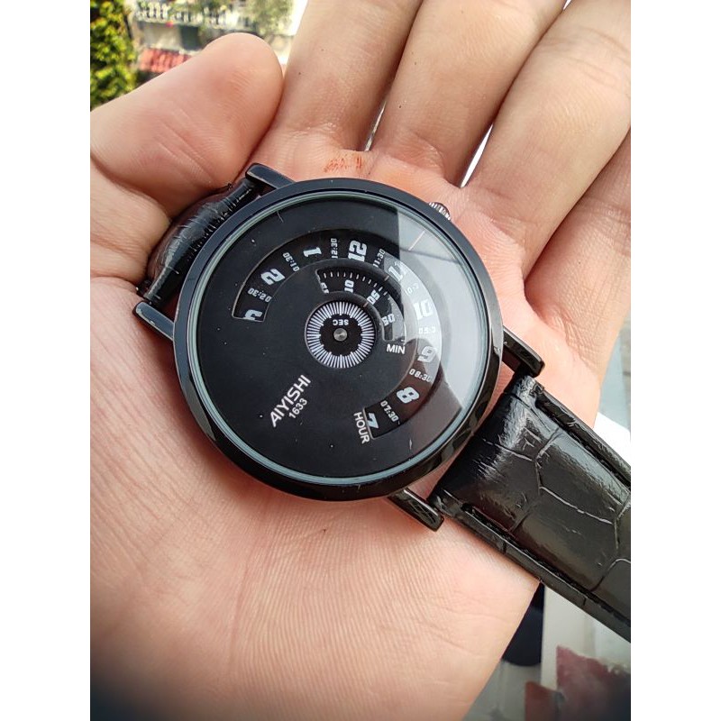 Hàng Độc Lạ | ĐỒNG HỒ DÂY DA NAM AIYISHI 1633 KIM DỌC độc đáo - Chạy trục số không kim Chính Hãng -D5- | BigBuy360 - bigbuy360.vn