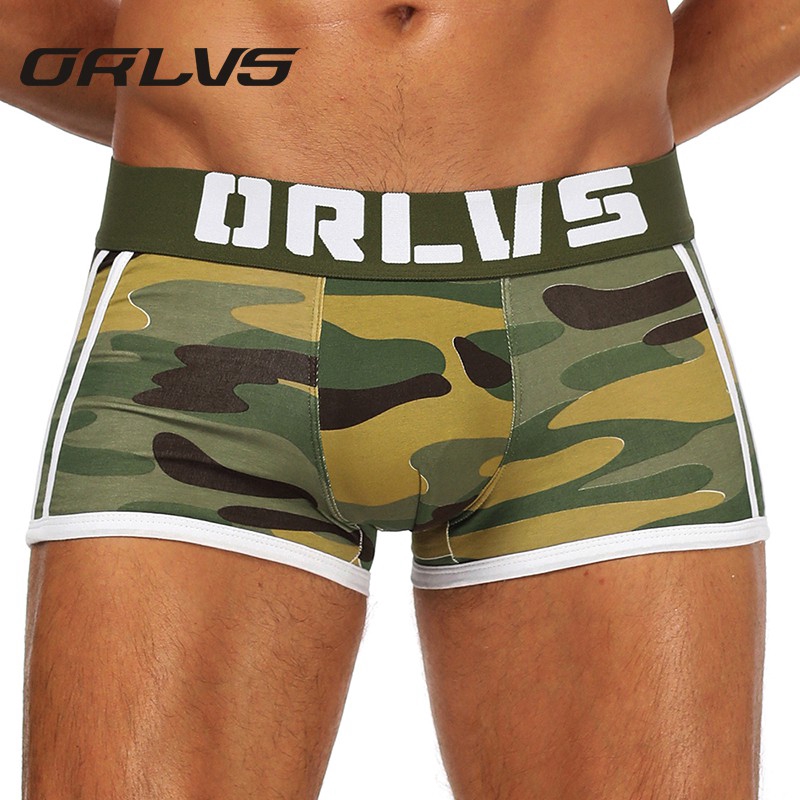 [ORLVS]Sexy Boxer Men Underwear Man Underpants Boxershorts Men Camouflage Mens Boxer Slip Boxers Shorts OR144