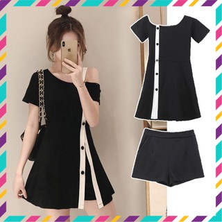 Set đồ nữ trễ vai ulzzang sang chảnh cao cấp mùa hè 💖 Set trang phục quần áo nữ mặc hè cực đẹp
